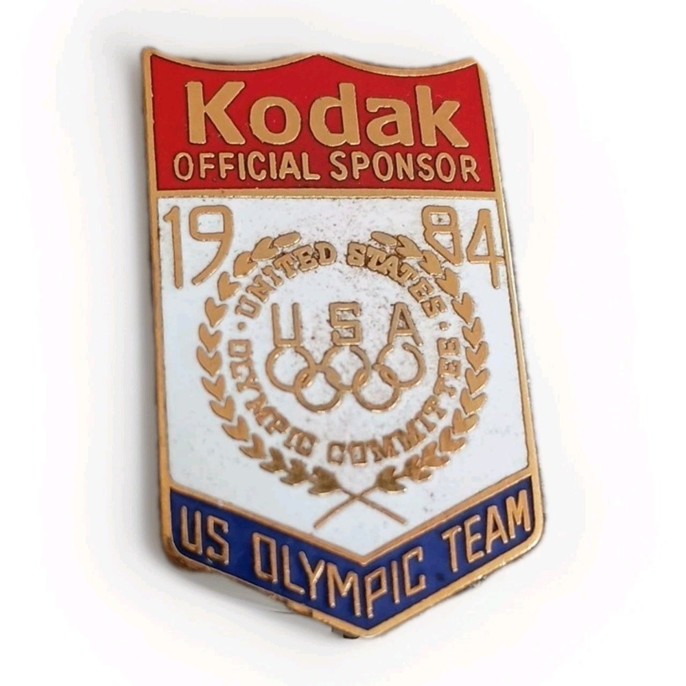 Kodak 1984 Olympic Games Los Angeles Official Sponsor Lapel Hat Pin Vintage